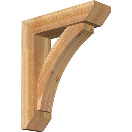 Ekena Millwork Thorton Slat Rough Sawn Bracket w/ Offset Brace, Western Red Cedar, 6"W x 22"D x 26"H BKT0604X22X26THR06RWR